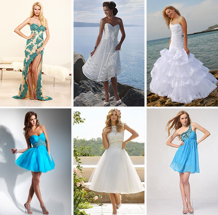 Морские свадебные платья